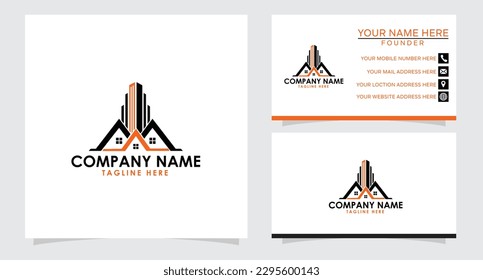 Modern real-estate City logo template with elements
