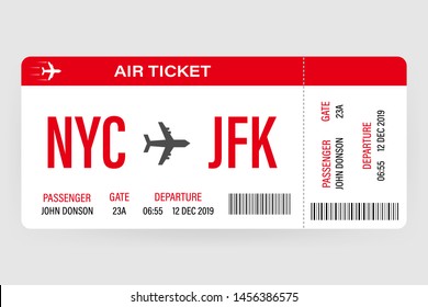 Modern and realistic airline ticket design with flight time and passenger name. vector illustration. - Shutterstock ID 1456386575