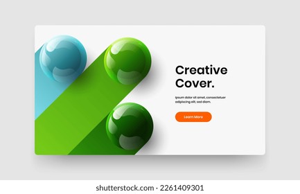 Modern realistic balls front page concept. Premium horizontal cover vector design illustration.