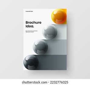 Modern realistic balls handbill concept. Creative corporate cover vector design template.