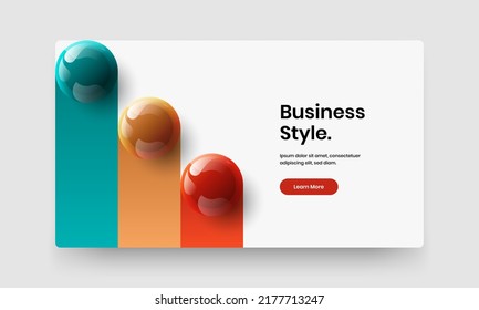 Plantilla de panfleto de bolas realistas y modernas. Diseño de vectores de diseño de portada corporativa aislado.