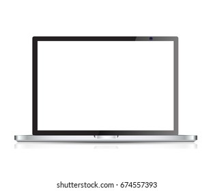 Modern realistic and detailed laptop. Realistic laptop vector illustration