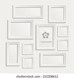 Modern realistic frame on a white background