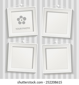 Modern realistic frame on a white background