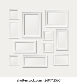 Modern realistic frame on a white background