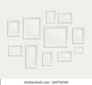 Modern realistic frame on a white background