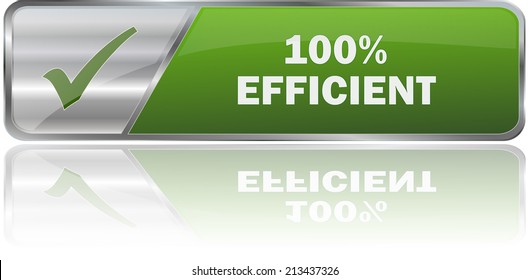 modern realistic green 100% efficient 3D label sign