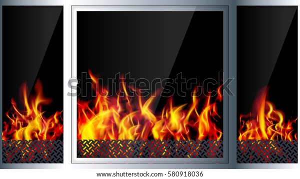 Modern Realistic Hitech Fireplace Made Modern Backgrounds