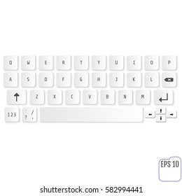 Modern realistic keyboard for smartphone or tablet PC with alphabet buttons. Business design Vector modern keyboard