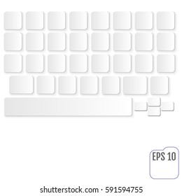 Modern realistic keyboard for smartphone or tablet PC with alphabet buttons. Vector modern keyboard. Clean key concept. For your business project.
