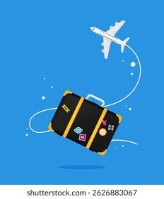 Modern and realistic luggage design. Vector stock illustration.