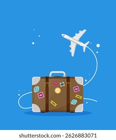 Modern and realistic luggage design. Vector stock illustration.