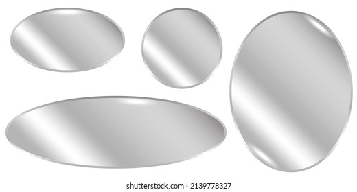 Modern realistic pattern with oval silver plates. Vector illustration. stock image.