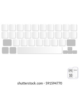 Modern realistic phone keyboard. Vector illustration. Clean key concept. For your business project.