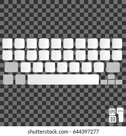 Modern realistic phone keyboard. Vector illustration. Clean key concept