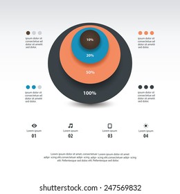 modern realistic pie chart infographic elements template
