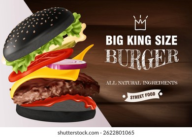 Moderno realista Smash hambúrguer ilustração