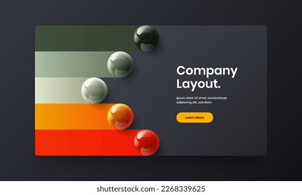Modern realistic spheres company identity illustration. Isolated corporate brochure vector design template.
