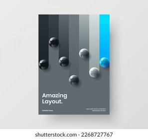 Modern realistic spheres handbill concept. Unique catalog cover vector design illustration.