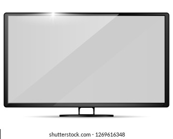 Modern realistic tv. Television set  Mockup. Vector illustration.