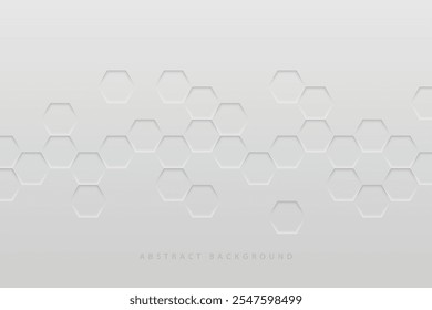 Fondo abstracto de la pared gris de la textura realista moderna del hexágono del Vector