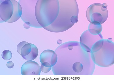 Modern realistic water bubbles, great design for any purposes. Vector illustration background. Abstract background. Banner, flyer. Creative design. Vector template.