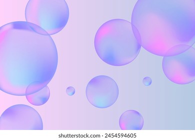 Modern realistic water bubbles, great design for any purposes. Vector illustration background. Abstract background. Banner, flyer. Creative design. Vector template.