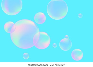 Modern realistic water bubbles, great design for any purposes. Vector illustration background. Abstract background. Banner, flyer. Creative design. Vector template.