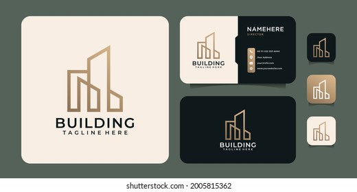 Modern realty building construction logo brand hotel resort house apartment. Logo can be used for icon, brand, identity, symbol, estate, real. and real estate
