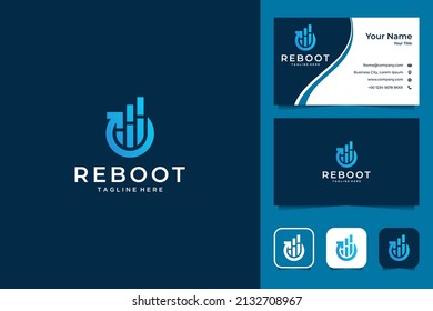 modern reboot and grow logo design and business card