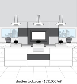 modern receptionist design vector .