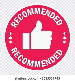 Modern Recommended Button – Vector Illustration