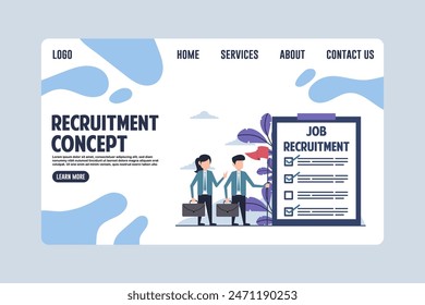 Modern Recruitment Concept Landing Page Design Illustration