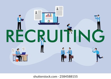Modern Recruitment Process – Digital Hiring and Talent Acquisition 2d flat vector illustrations