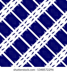 Modern rectangle blue seamless art deco pattern