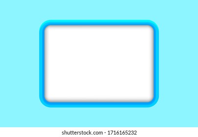 modern rectangle frame light blue and white for banner background, banner frame rectangle shape for message, blue square with white frame for copy space, modern blue frame for text, vector