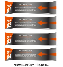 Modern rectangle infographic four steps option banner/design for business, workflow layout, diagram and working presentation/vector illustration