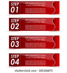 Modern rectangle infographic four steps option banner/design for business, workflow layout, diagram and working presentation/vector illustration