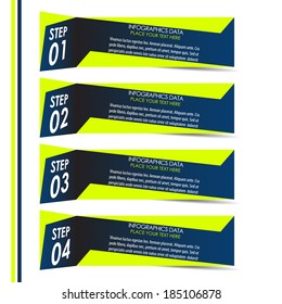 Modern rectangle infographic four steps option banner/design for business, workflow layout, diagram and working presentation/vector illustration