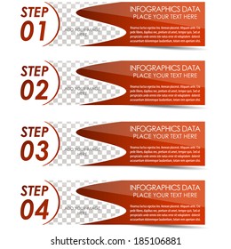 Modern rectangle infographic four steps option banner/design for business, workflow layout, diagram and working presentation/vector illustration