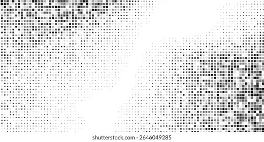 Modern rectangle mesh dot halftone gradient texture. Vanishing polka dot background modern abstract