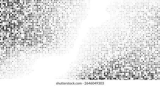Modern rectangle mesh dot halftone gradient texture. Vanishing polka dot background modern