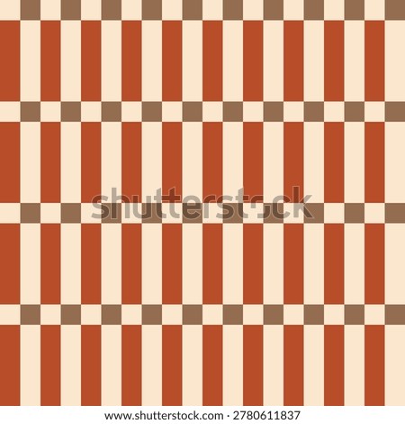 Modern rectangle seamless pattern. Abstract fall stripes and check repeat background, autumn plaid design, cozy geometric grid. Thanksgiving print, wallpaper, tartan checkered texture. Vector textile
