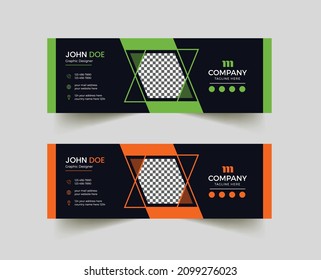 Modern  rectangle shape email signature design template