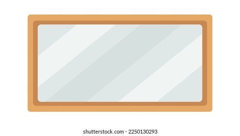 Modern rectangle shaped mirror flat icon. Vector illustration