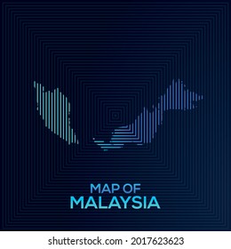 Modern Rectangular Map of Malaysia. Malaysia vector map illustration with an abstract style. The blue colour elegant look vector map Malaysia