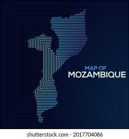Modern Rectangular Map of Mozambique. Mozambique vector map illustration with a vector style. The blue colour elegant looks vector map of Mozambique.