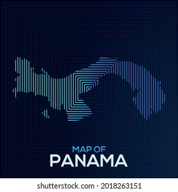 Modern Rectangular Map of Panama. Panama vector map illustration with a vector style. The blue color elegant looks vector map of Panama.