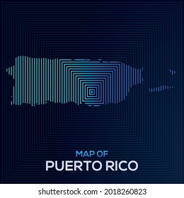 Modern Rectangular Map of Puerto Rico. Puerto Rico vector map illustration with a vector style. The blue color elegant looks vector map of Puerto Rico.