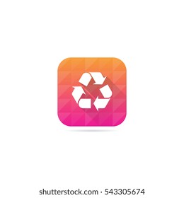 Modern Recycle Icon With Long Shadow